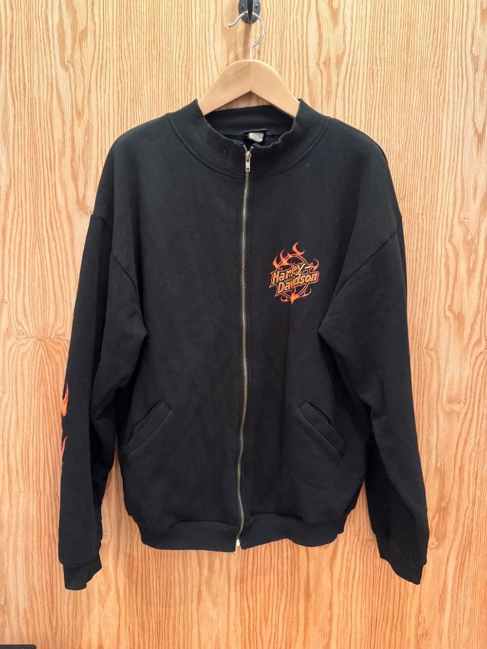 Vintage Harley Davidson Sweatshirt Made in USA Flames Junction City Kansas XL